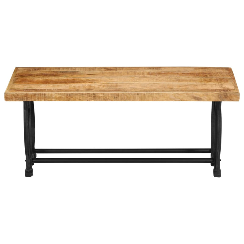 Dealsmate  Coffee Table Solid Mango Wood and Cast Iron 110x60x47 cm