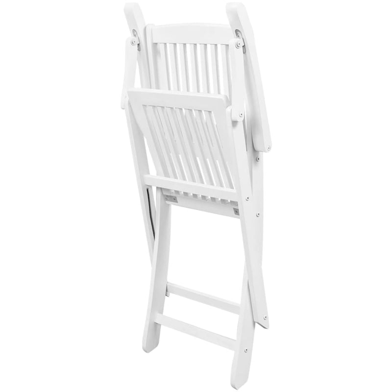 Dealsmate  Dining Chairs 2 pcs White Solid Acacia Wood