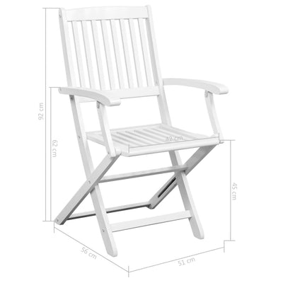 Dealsmate  Dining Chairs 2 pcs White Solid Acacia Wood