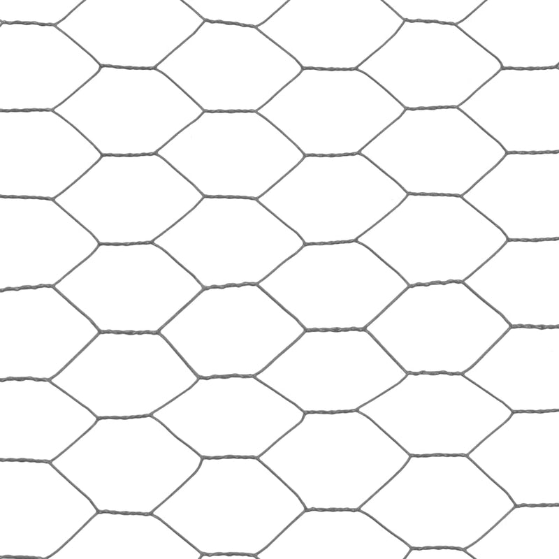 Dealsmate  Chicken Wire Fence Steel with PVC Coating 25x1 m Grey