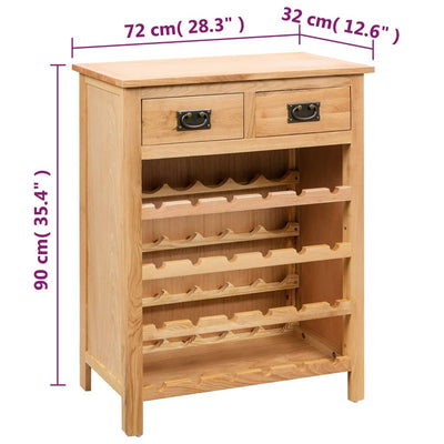 Dealsmate  Wine Cabinet 72x32x90 cm Solid Oak Wood
