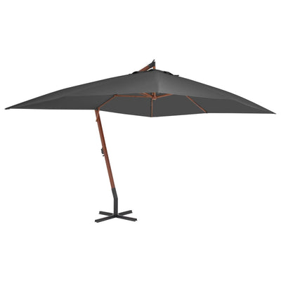 Dealsmate  Cantilever Umbrella with Wooden Pole 400x300 cm Anthracite