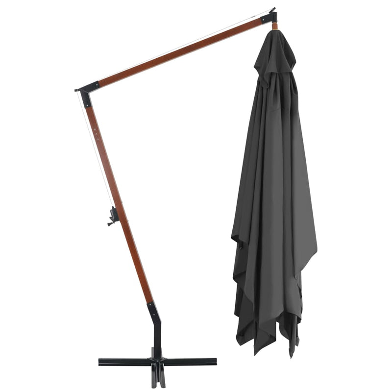 Dealsmate  Cantilever Umbrella with Wooden Pole 400x300 cm Anthracite