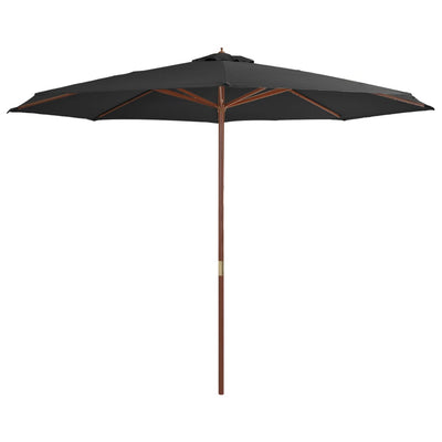 Dealsmate  Outdoor Parasol with Wooden Pole 350 cm Anthracite