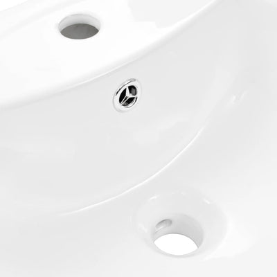 Dealsmate  Freestanding Basin with Pedestal Ceramic White 650x520x200 mm