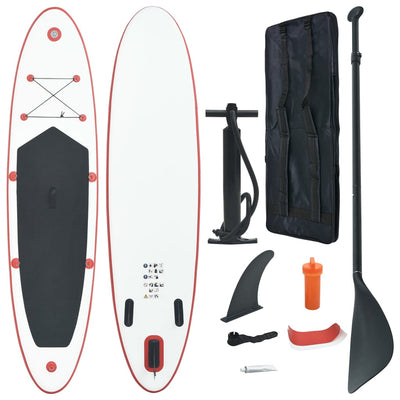 Dealsmate  Inflatable Stand Up Paddleboard Set Red and White