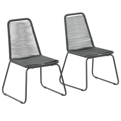 Dealsmate  Outdoor Chairs 2 pcs Poly Rattan Black