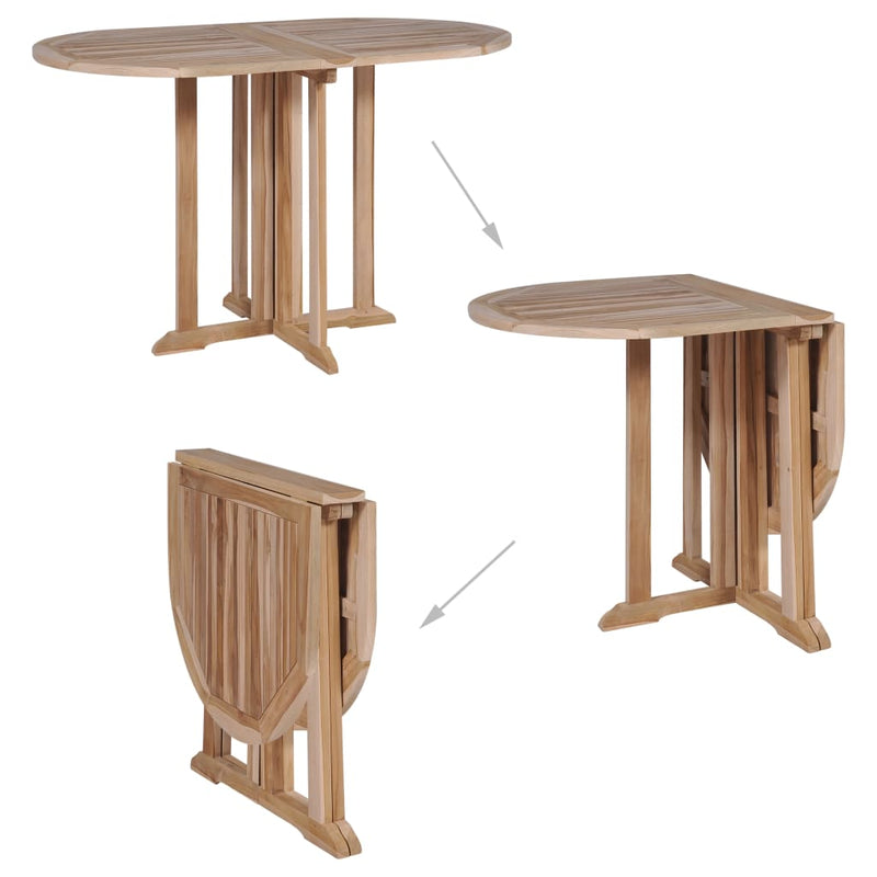 Dealsmate  5 Piece Folding Outdoor Dining Set Solid Teak Wood