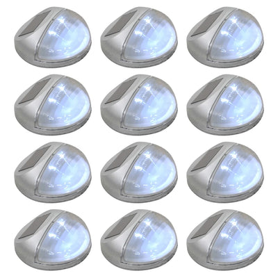Dealsmate  Outdoor Solar Wall Lamps LED 12 pcs Round Silver