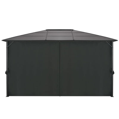 Dealsmate  Gazebo with Curtain Aluminium 4x3x2.6 m Black