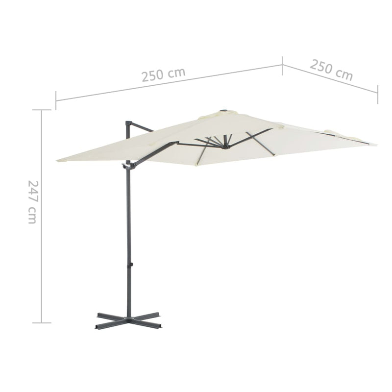 Dealsmate  Cantilever Umbrella with Steel Pole 250x250 cm Sand