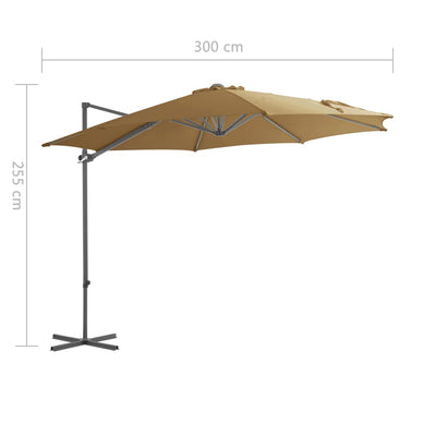 Dealsmate  Cantilever Umbrella with Steel Pole Taupe 300 cm