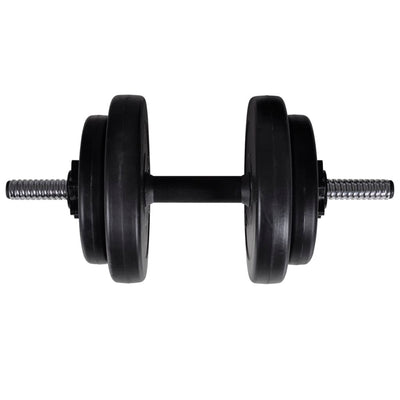 Dealsmate  Wall-mounted Power Tower with Barbell and Dumbbell Set 60.5 kg