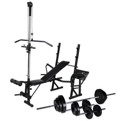 Dealsmate  Workout Bench with Weight Rack Barbell and Dumbbell Set 30.5kg