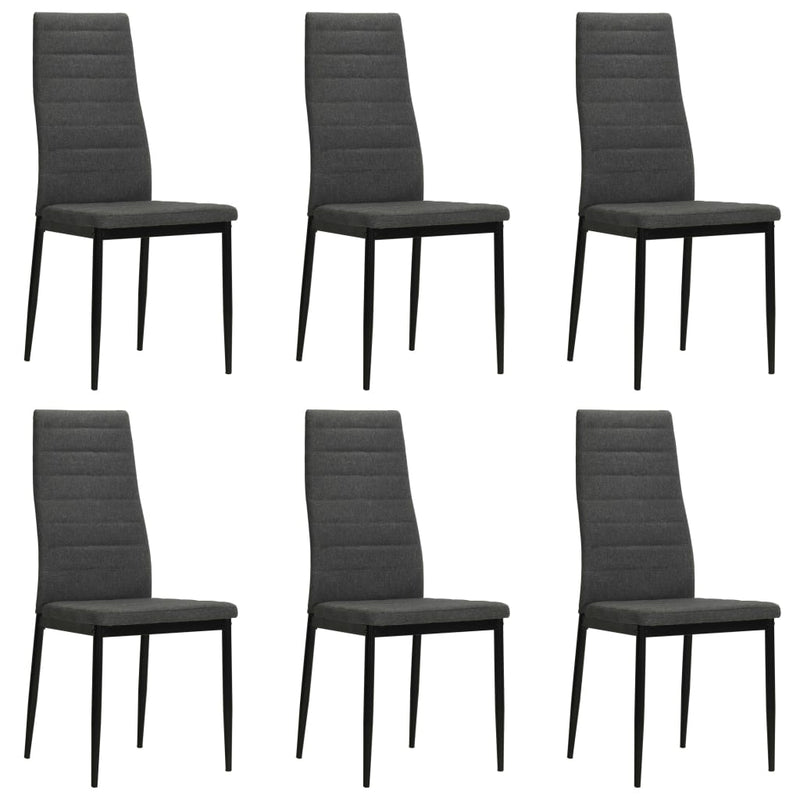 Dealsmate  Dining Chairs 6 pcs Dark Grey Fabric
