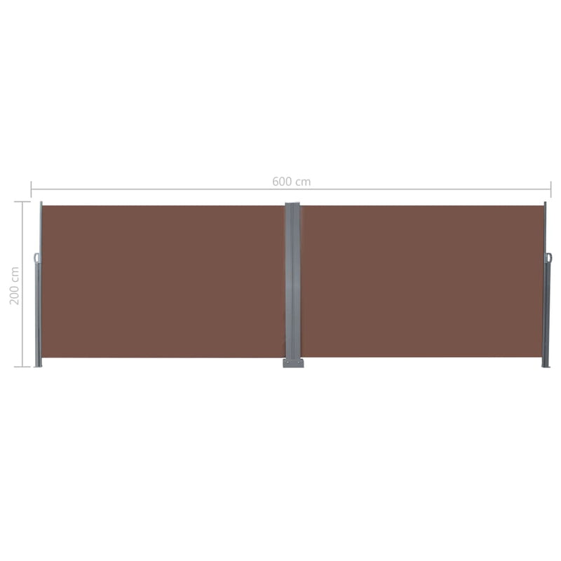Dealsmate  Retractable Side Awning 200x600 cm Brown