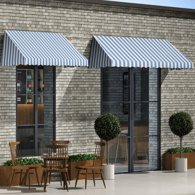 Dealsmate  Bistro Awning 300x120 cm Blue and White