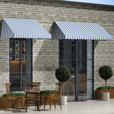 Dealsmate  Bistro Awning 400x120 cm Blue and White