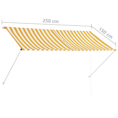Dealsmate  Retractable Awning 250x150 cm Yellow and White
