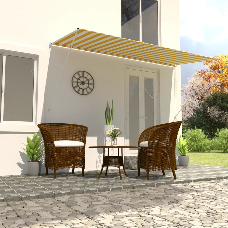 Dealsmate  Retractable Awning 400x150 cm Yellow and White