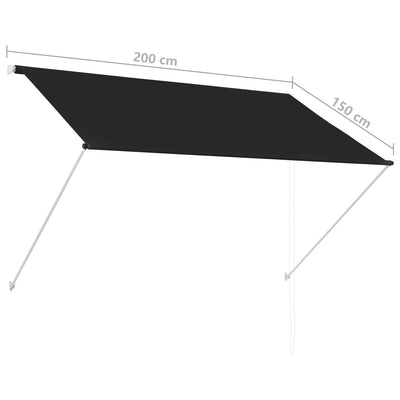Dealsmate  Retractable Awning 200x150 cm Anthracite