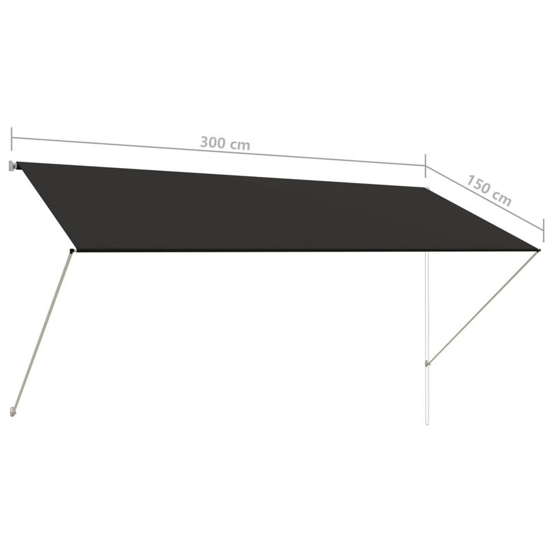 Dealsmate  Retractable Awning 300x150 cm Anthracite
