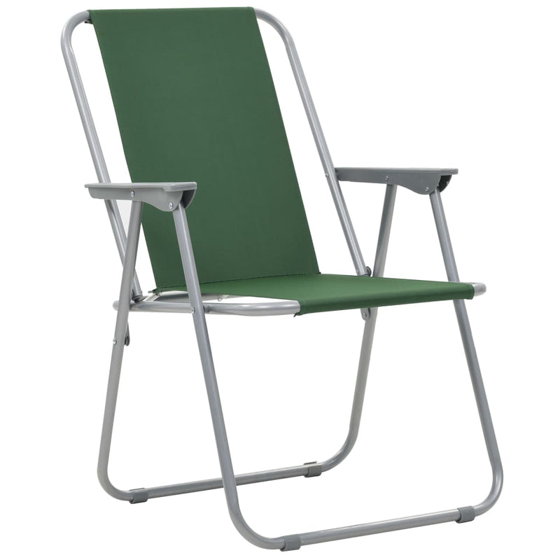 Dealsmate  Folding Camping Chairs 2 pcs 52x59x80 cm Green