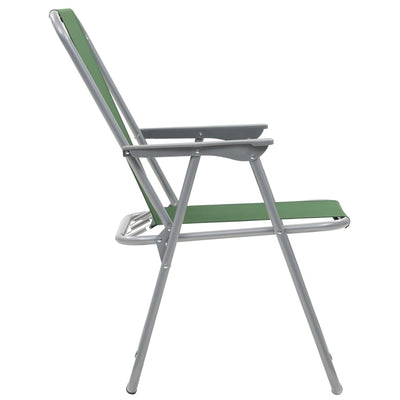 Dealsmate  Folding Camping Chairs 2 pcs 52x59x80 cm Green