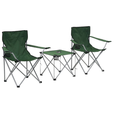 Dealsmate  Camping Table and Chair Set 3 Pieces Green