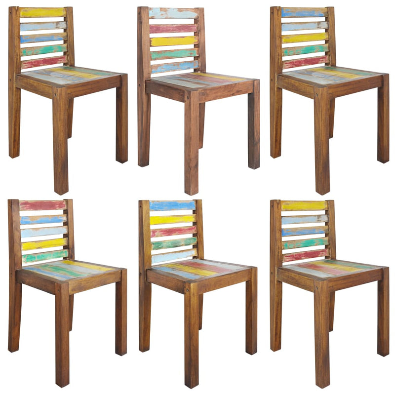 Dealsmate  Dining Chairs 6 pcs Solid Reclaimed Boat Wood