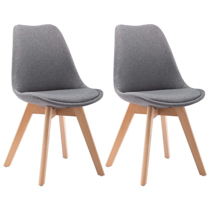 Dealsmate  Dining Chairs 2 pcs Light Grey Fabric