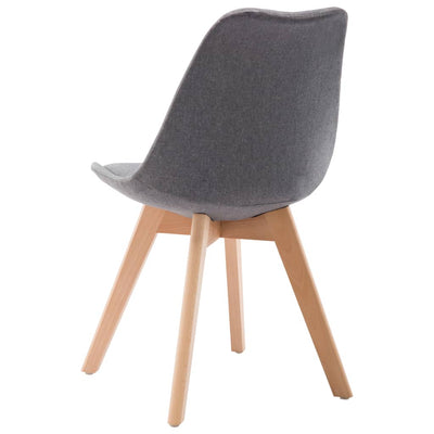 Dealsmate  Dining Chairs 2 pcs Light Grey Fabric