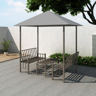Dealsmate  Garden Pavilion with Table and Benches 2.5x1.5x2.4 m Anthracite