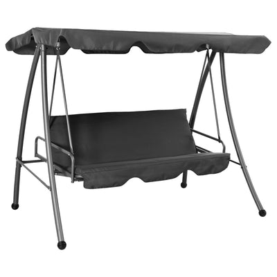 Dealsmate  Outdoor Swing Bench with Canopy Anthracite 192x118x175 cm Steel