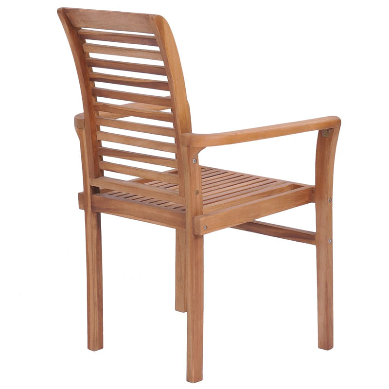 Dealsmate  Stacking Dining Chairs 4 pcs Solid Teak