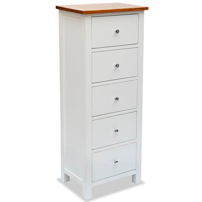 Dealsmate  Tall Chest of Drawers 45x32x115 cm Solid Oak Wood