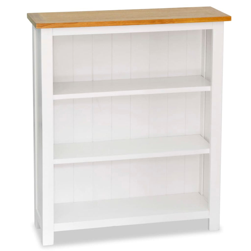 Dealsmate  3-Tier Bookcase 72x22.5x82 cm Solid Oak Wood