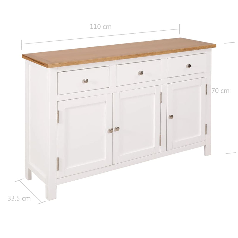 Dealsmate  Sideboard 110x33.5x70 cm Solid Oak Wood