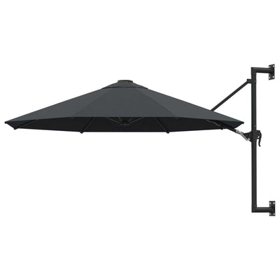 Dealsmate  Wall-Mounted Parasol with Metal Pole 300 cm Anthracite