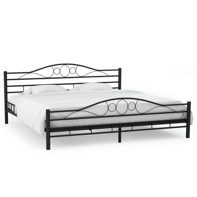 Dealsmate  Bed Frame Black Metal 153x203 cm  