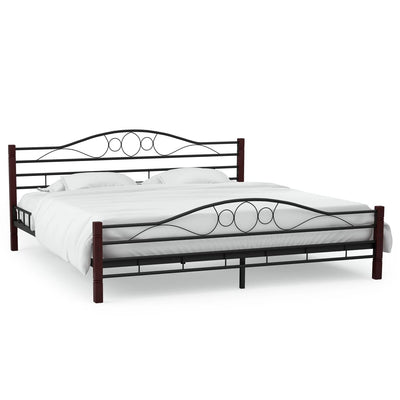 Dealsmate  Bed Frame Black Metal 153x203 cm Queen Size