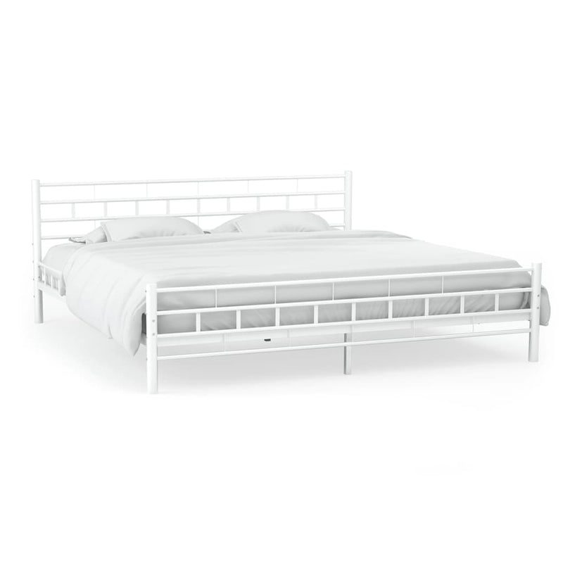 Dealsmate  Bed Frame White Metal 137x187 cm Double Size