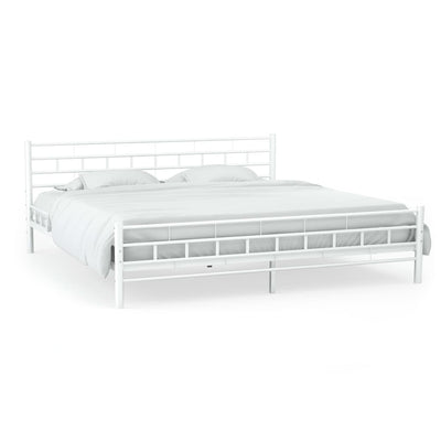 Dealsmate  Bed Frame White Metal 153x203 cm  