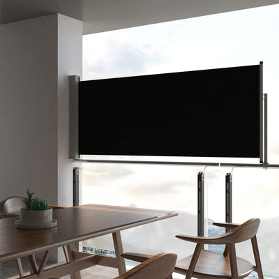Dealsmate  Patio Retractable Side Awning 100 x 300 cm Black