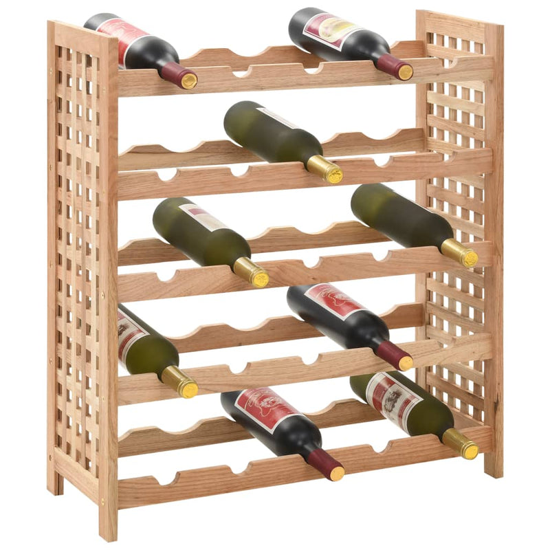 Dealsmate  Wine Rack for 25 Bottles Solid Walnut Wood 63x25x73 cm