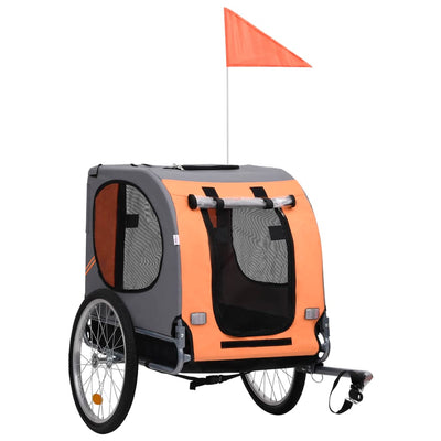 Dealsmate  Dog Bike Trailer Orange and Grey