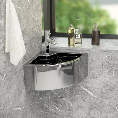 Dealsmate  Wash Basin with Overflow 45x32x12.5 cm Ceramic Silver