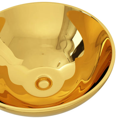 Dealsmate  Wash Basin 32.5x14 cm Ceramic Gold