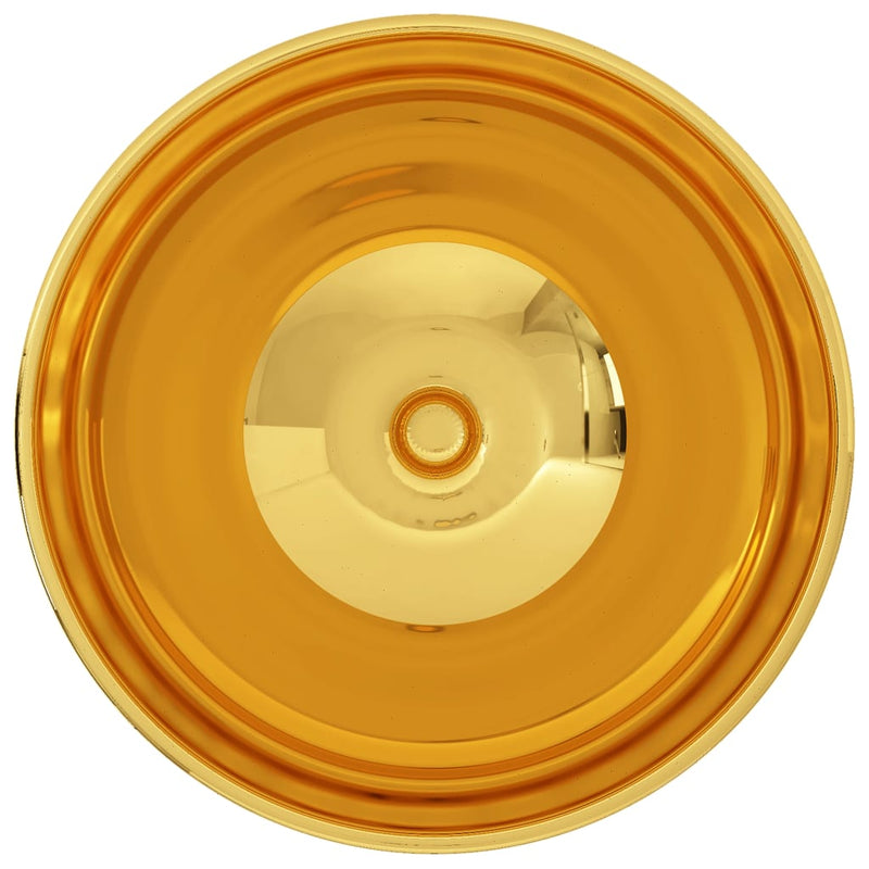 Dealsmate  Wash Basin 32.5x14 cm Ceramic Gold