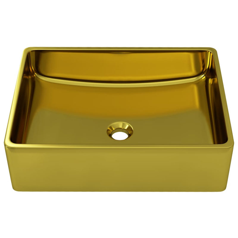 Dealsmate  Wash Basin 41x30x12 cm Ceramic Gold